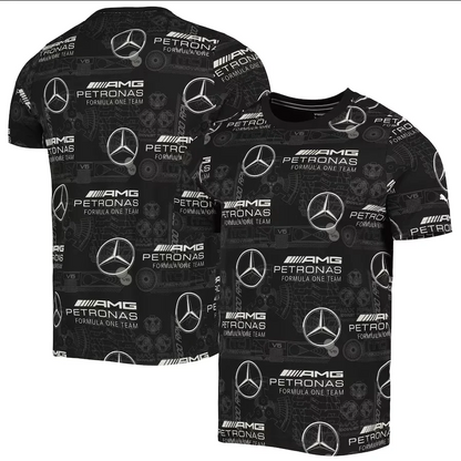 Mercedes AMG Petronas F1 Mens AOP T-Shirt Black