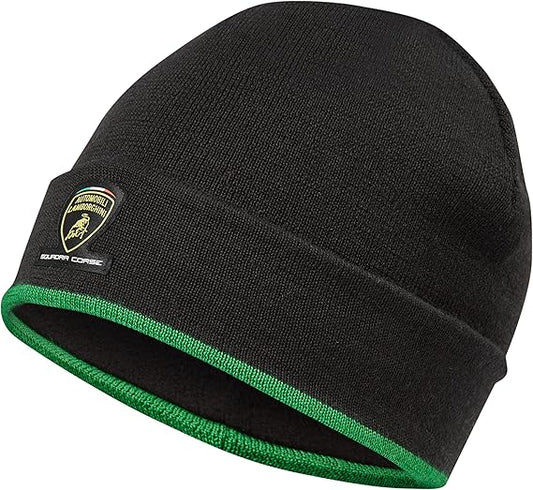 Lamborghini Squadra Corse Team Knitted Beanie - Black