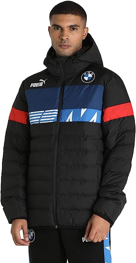 BMW M motorsport Ecolite Down Mens Jacket, Hooded Jacket, Padded Jacket, Puma, Winter Collection,