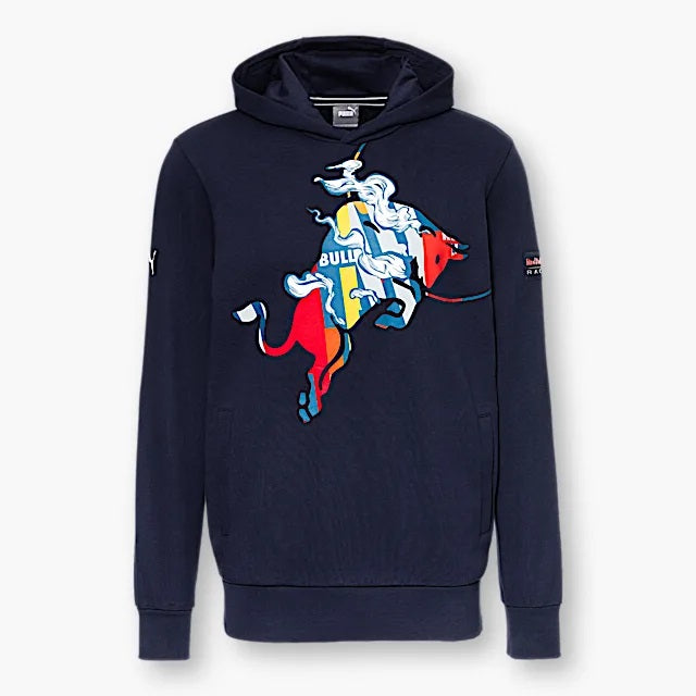 Red Bull Racing Puma Lifestyle Dynamic Bull Logo Hoodie Navy