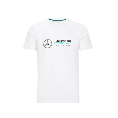 Mercedes Benz AMG Petronas Motorsport Men's Large Logo T-Shirt White