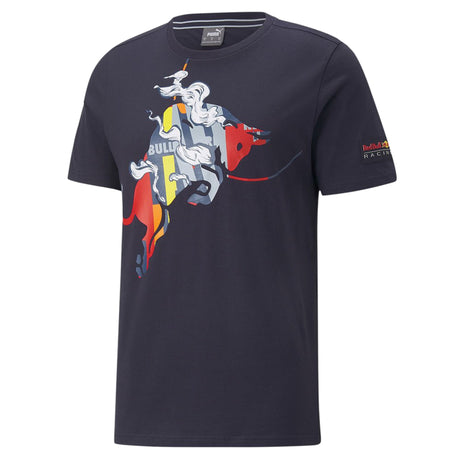 Red Bull Racing Puma Lifestyle Dynamic Bull Logo T-Shirt - Navy