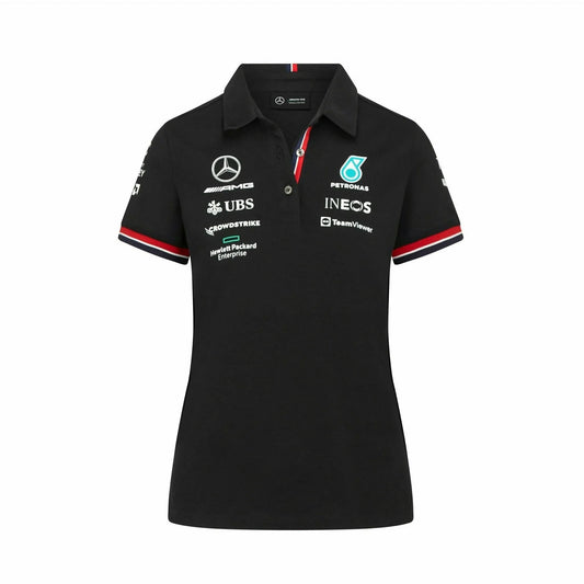 Mercedes Petronas Woman's Polo Shirt, Takealot, Take a lot, Black Polo Shirt, 2022 F1 Team