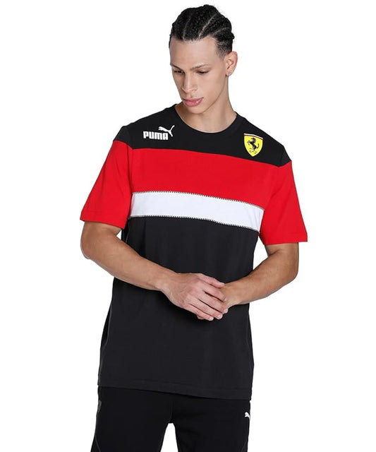 Ferrari Race SDS Men's Colorblock T-Shirt - Black / Red