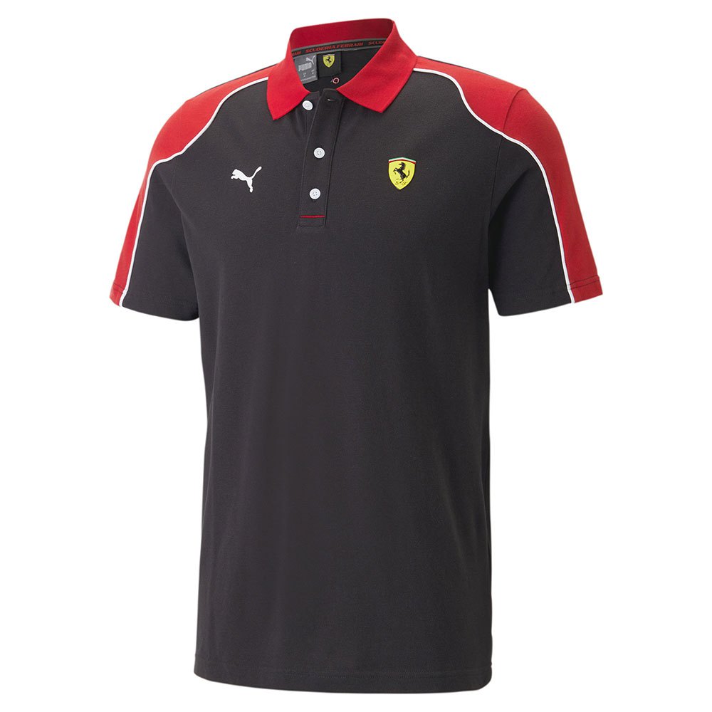 Scuderia Ferrari, Men's Polo Shirt, F1 apparel, formula 1 merch, racegear, F1 shirt takealot, takealot.com, brand clothing, shirts, online store, fanwear, fanware, ferrari 2023 clothes, 2023 f1 merch, mens Polo shirt formula 1, f1 Black shirt, 2023 f1 men shirt Black