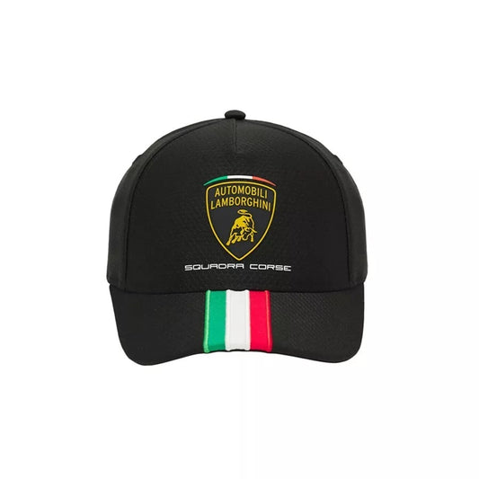 Automobili Lamborghini 2024 Adult Squadra Corse Team Tricolor Cap Black