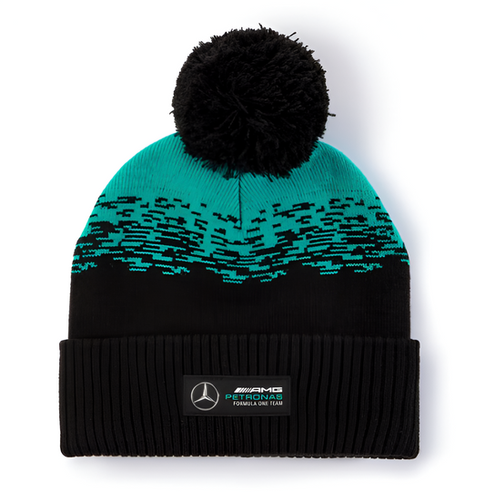 mercedes Fan wear Beanie, Fanwear, petronas merch, online store, headwear, beanie, takealot.com, winter accessories, Mr price hats, f1 apparel, formula 1 headwear, branded clothes, bobble beanie