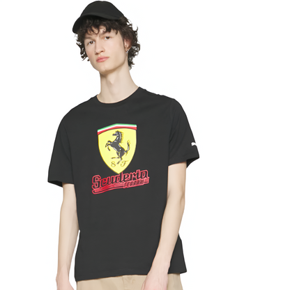 Scuderia Ferrari, Men's Team T-Shirt, F1 apparel, formula 1 merch, racegear, F! shirt takealot, takealot.com, brand clothing, shirts, online store, fanwear, fanware, ferrari 2023 clothes, 2023 f1 merch, mens shirt formula 1, Ferrari Men´s Race big shield tee heritage shirt