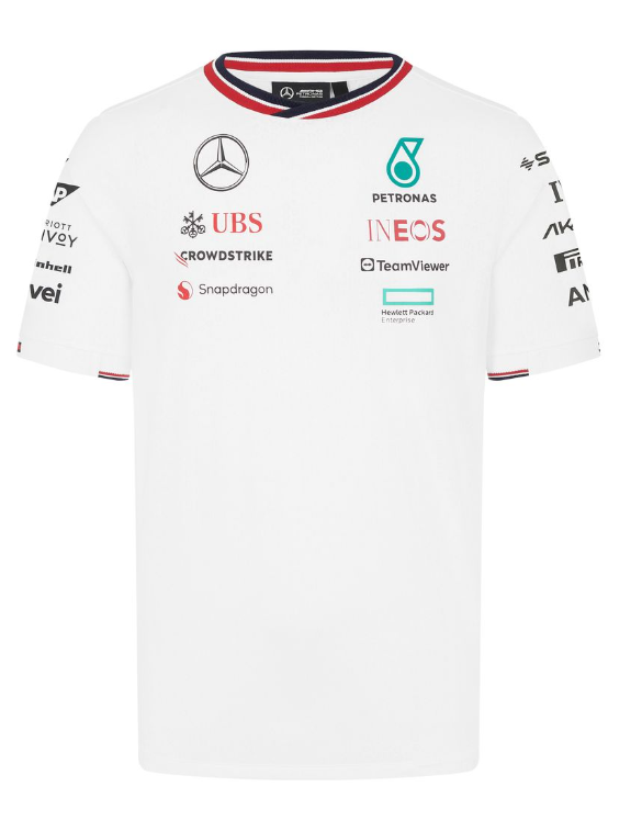2023 Mercedes AMG Petronas F1 Mens Teamwear T-shirt White