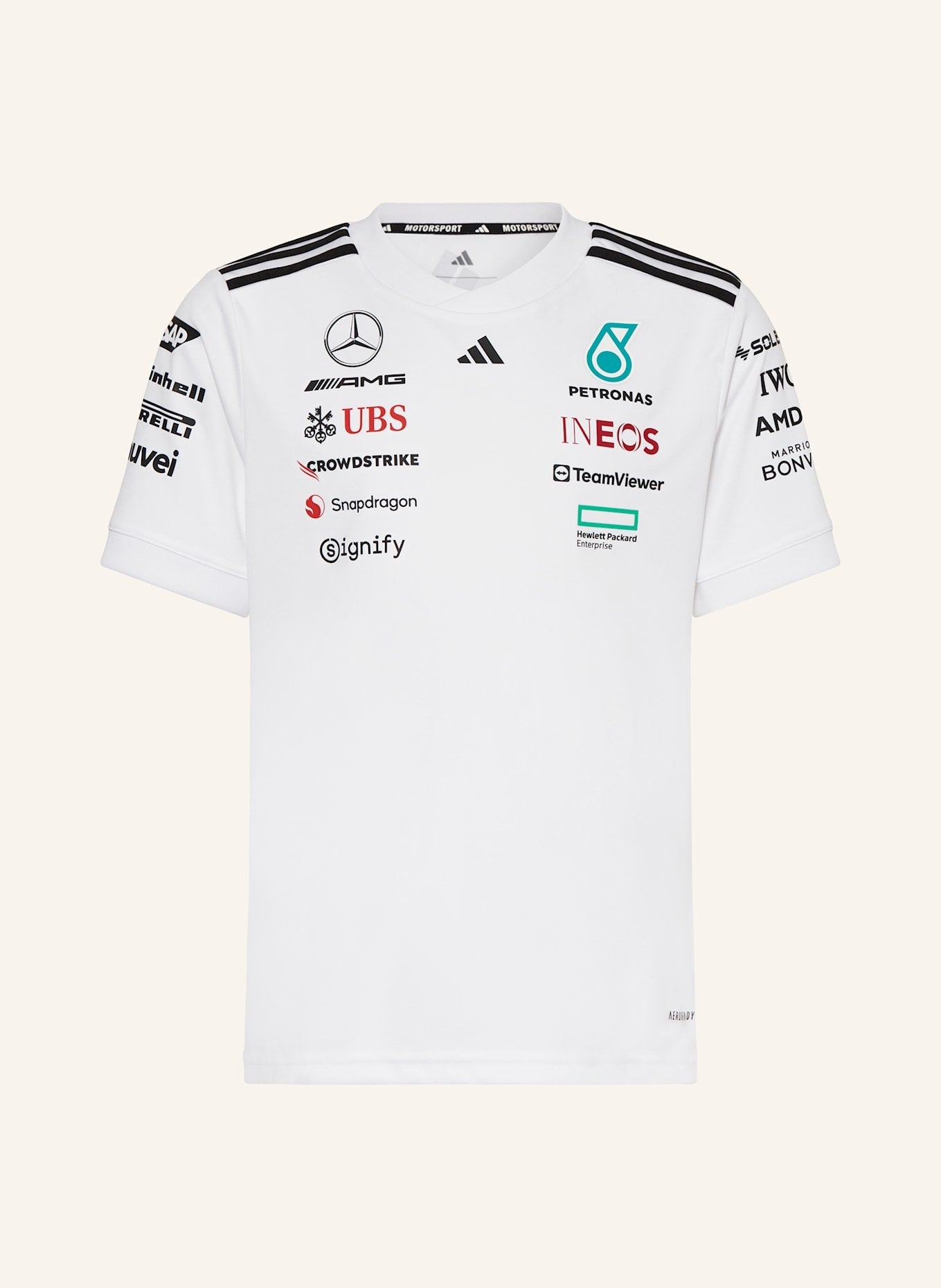 Mercedes AMG Petronas F1 Adidas Team T-Shirt - White