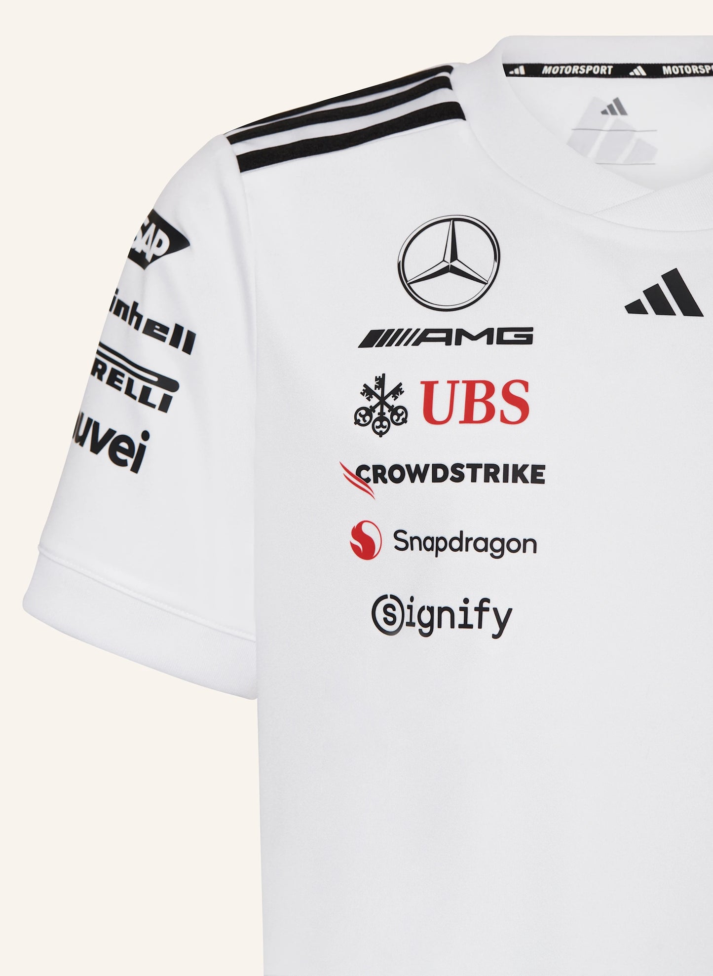 Mercedes AMG Petronas F1 Adidas Team T-Shirt - White