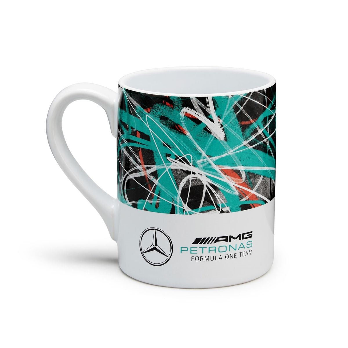 Porta Carte Di Credito Fuel For Fans Mercedes-AMG Petronas, In Pelle Nera Con Logo Inciso, Taglia Unica
