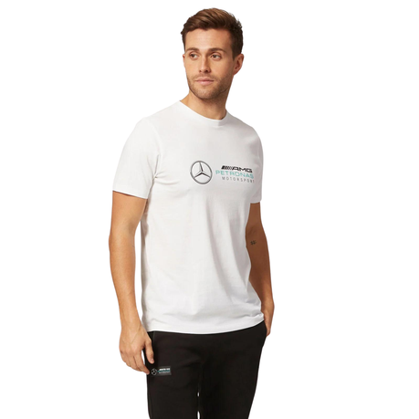 Mercedes Benz AMG Petronas Motorsport Men's Large Logo T-Shirt White
